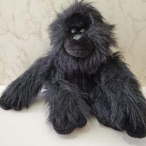Kids Of America Plush Gorilla Stuffed Monkey Ape Black Sleepy Realistic 14" VTG